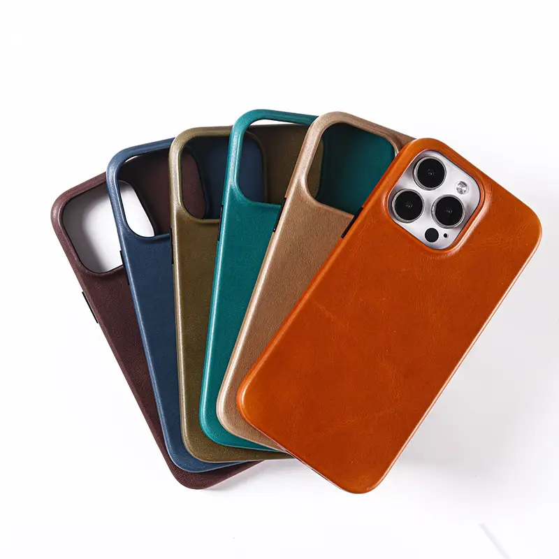 Leather cases of different colors